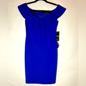 RALPH LAUREN SLEEVELESS DRESS BLUE- DEEP LAPIS